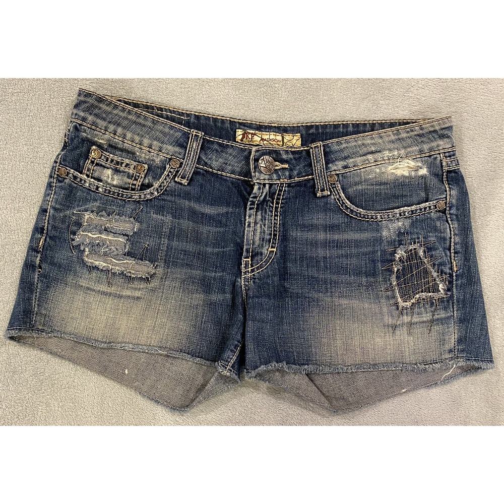Bke Madison Stretch Womens Size 28 Denim Distressed Designer Jean Short Shorts